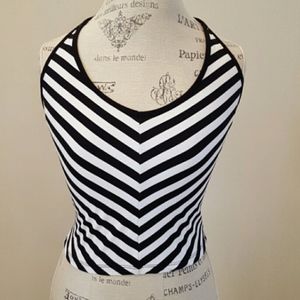 Black and white halter top